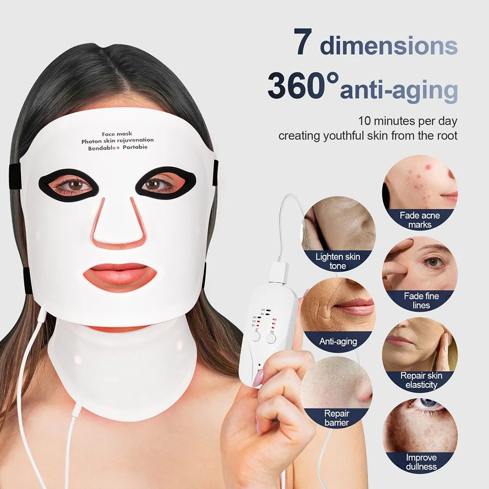 Vura Premium: 7 Color LED Facial & Neck Therapy Mask