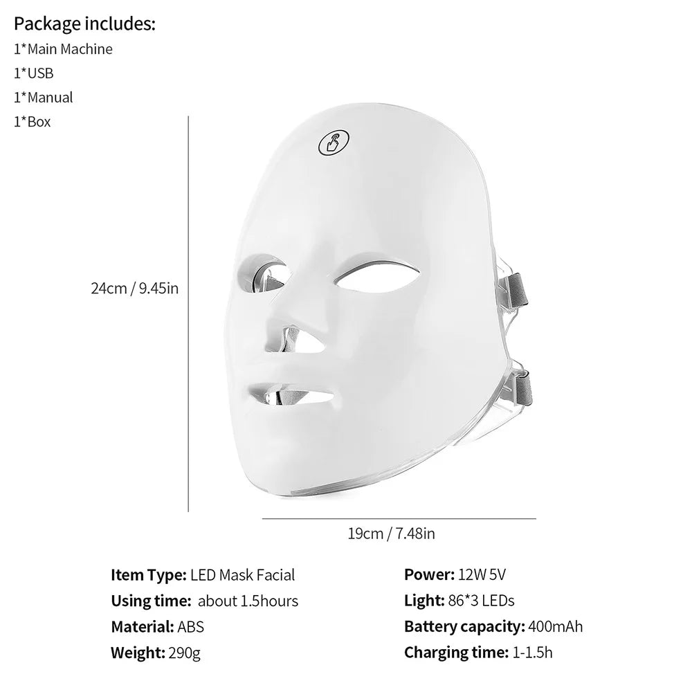Vura Glow Classic: 7 Color LED Facial Therapy